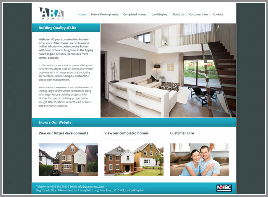 ARA Homes web design