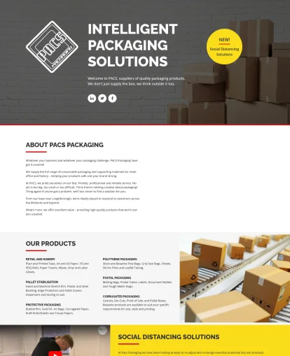 Pacs Packaging website