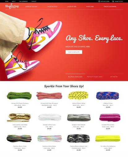 Shoe String ecommerce website